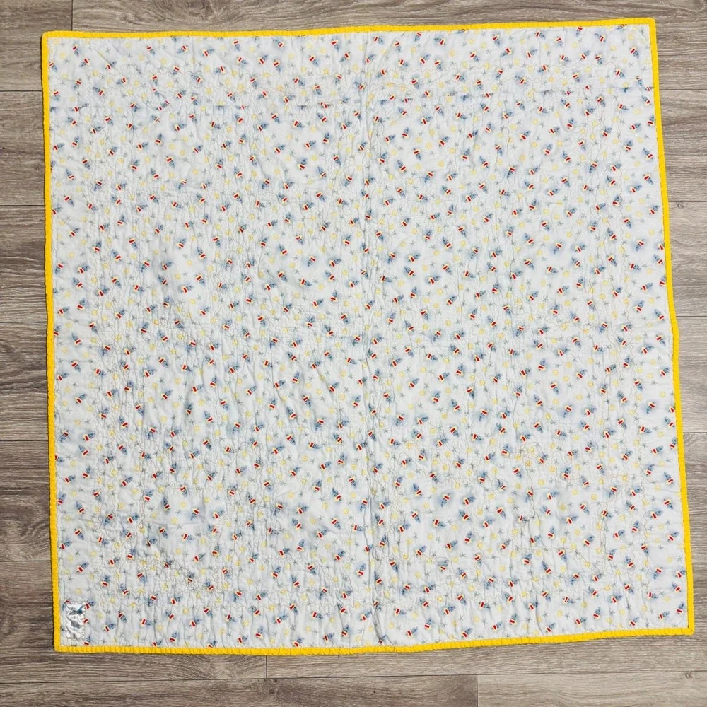 Kids Patchwork Star Quilt Multi Color‎ Nautical Reverse 40x40 Boho Cottagecore